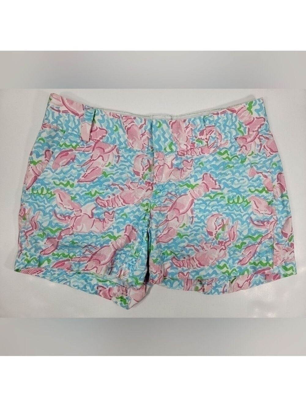 Lilly Pulitzer Lobstah Roll Lobster 4.5" The Chipper Short Women's 0 Blue Pink